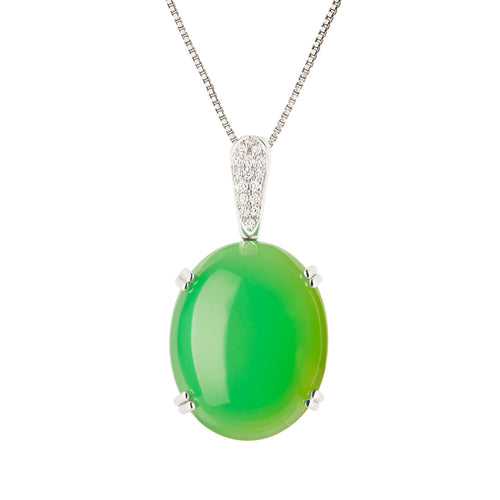 Yerilla Australian jade (chrysoprase) and diamond pendant in 18ct white gold