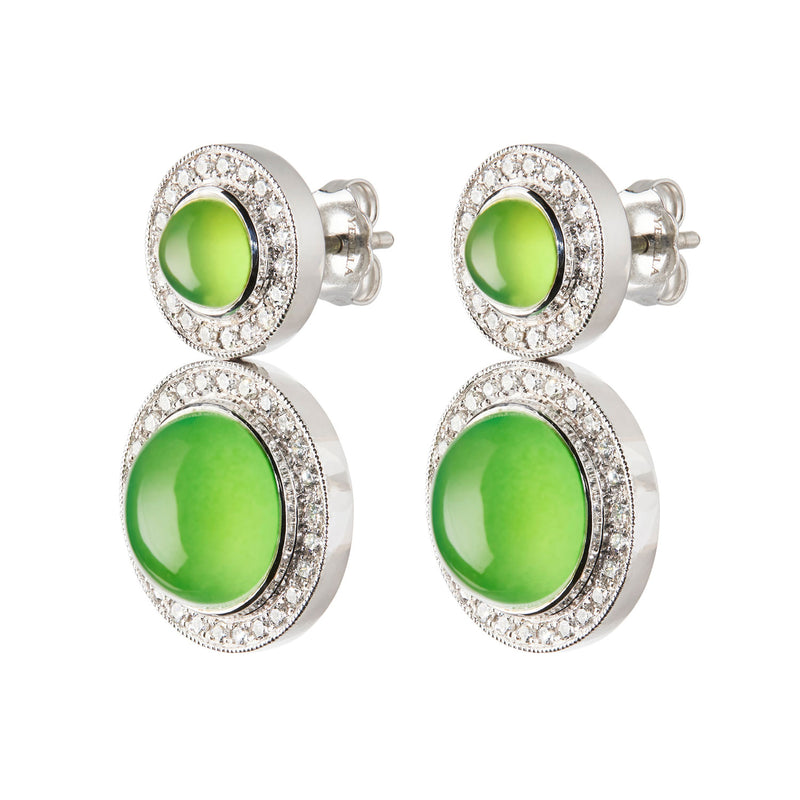 Belle Vie –  Australian jade and diamond earrings in 18ct white gold