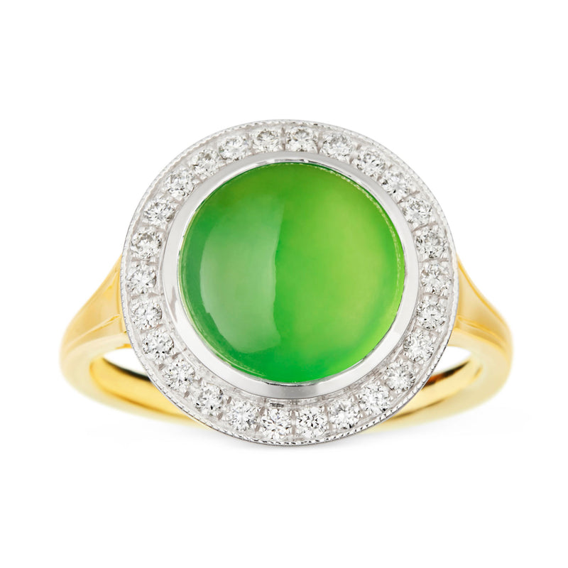 Yerilla Australian jade and diamond ring in 18ct yellow gold Success Active