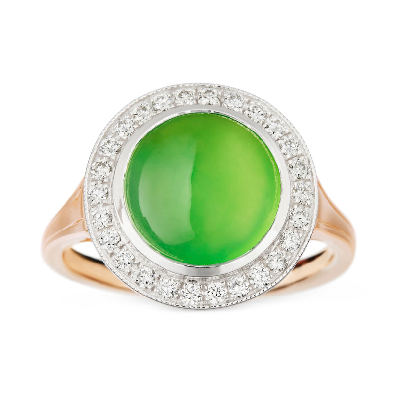 Yerilla Australian jade and diamond ring in 18ct rose gold Success Active