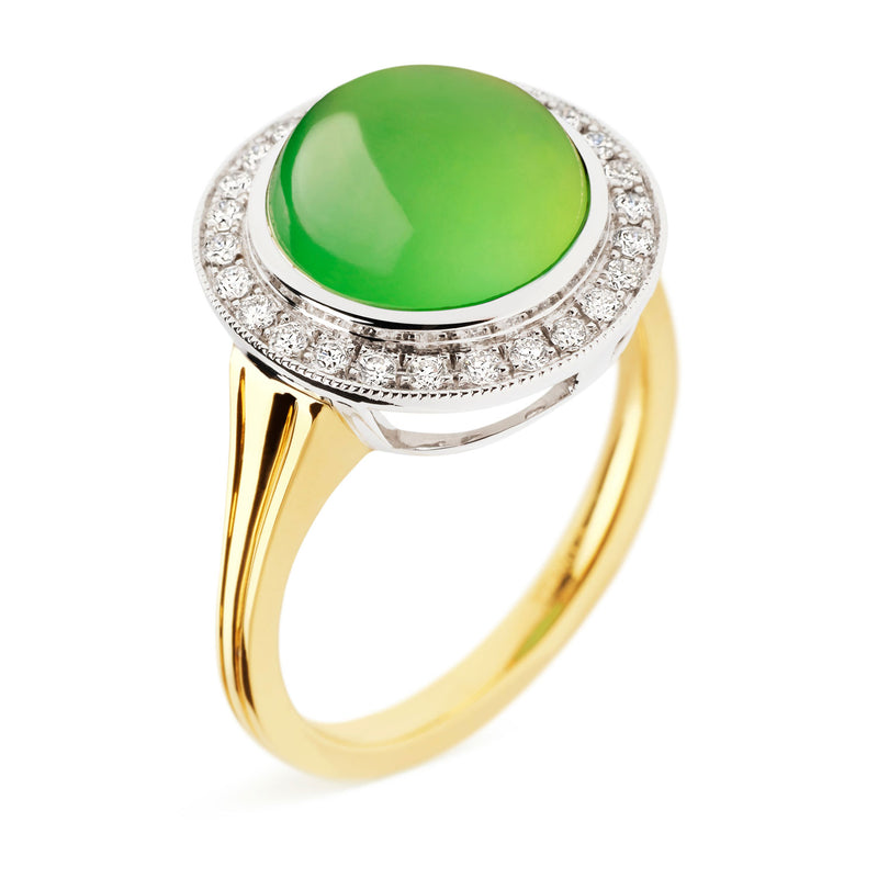 Yerilla Australian jade and diamond ring in 18ct yellow gold Success Active