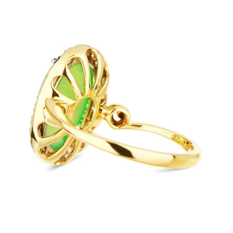 Yerilla Australian jade and diamond ring in 18ct white and yellow gold